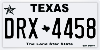 TX license plate DRX4458