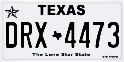 TX license plate DRX4473