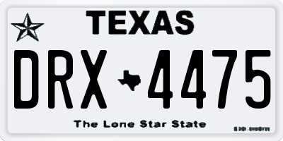 TX license plate DRX4475