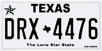 TX license plate DRX4476