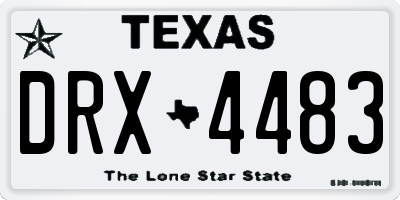 TX license plate DRX4483