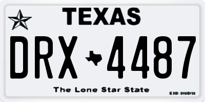 TX license plate DRX4487