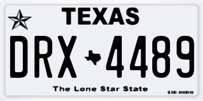 TX license plate DRX4489