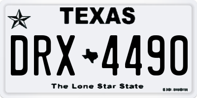TX license plate DRX4490