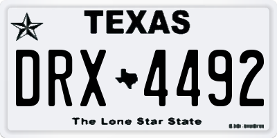 TX license plate DRX4492