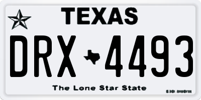 TX license plate DRX4493