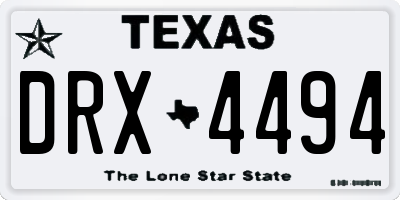 TX license plate DRX4494