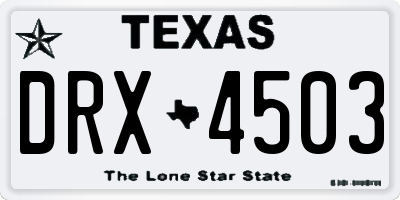 TX license plate DRX4503