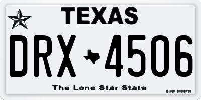 TX license plate DRX4506