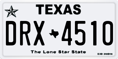 TX license plate DRX4510
