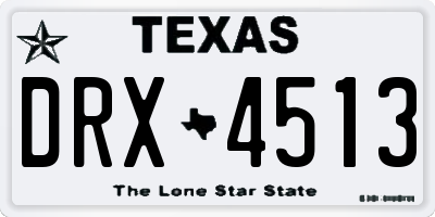 TX license plate DRX4513