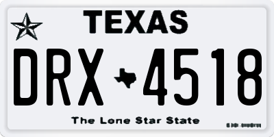 TX license plate DRX4518