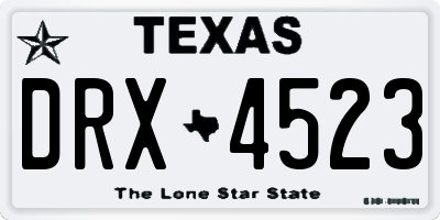 TX license plate DRX4523