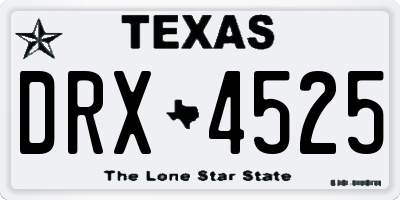 TX license plate DRX4525