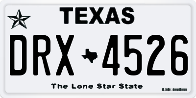TX license plate DRX4526
