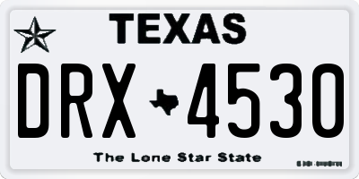 TX license plate DRX4530