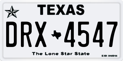 TX license plate DRX4547