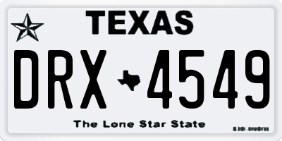 TX license plate DRX4549