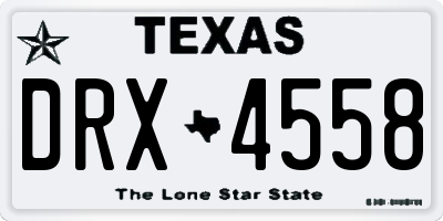 TX license plate DRX4558