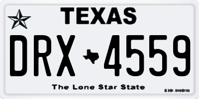 TX license plate DRX4559