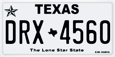 TX license plate DRX4560