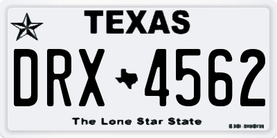 TX license plate DRX4562