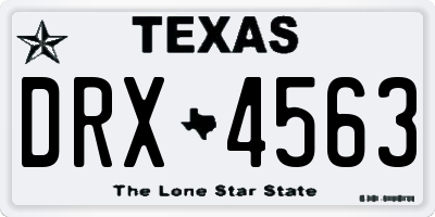 TX license plate DRX4563