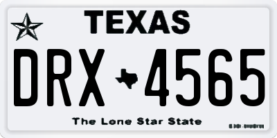 TX license plate DRX4565