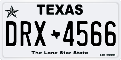 TX license plate DRX4566