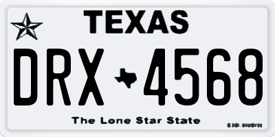 TX license plate DRX4568