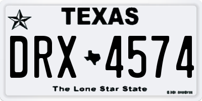 TX license plate DRX4574