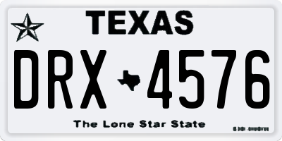 TX license plate DRX4576