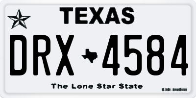 TX license plate DRX4584