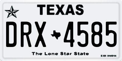 TX license plate DRX4585