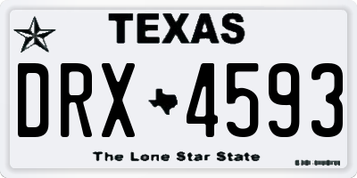 TX license plate DRX4593