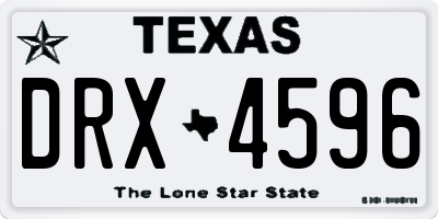 TX license plate DRX4596