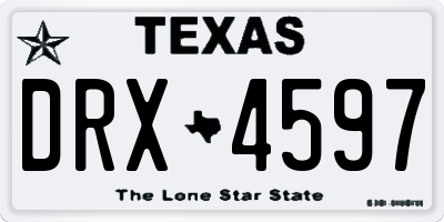 TX license plate DRX4597