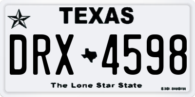 TX license plate DRX4598