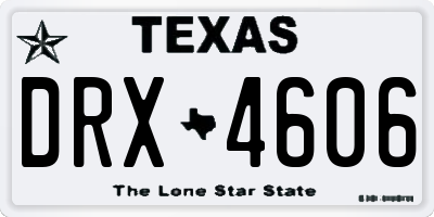 TX license plate DRX4606