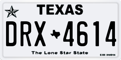 TX license plate DRX4614
