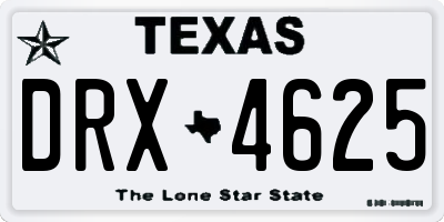 TX license plate DRX4625