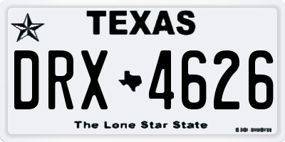 TX license plate DRX4626