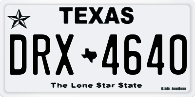 TX license plate DRX4640
