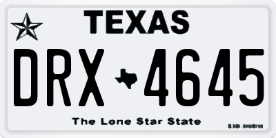 TX license plate DRX4645