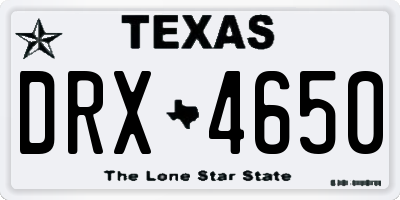 TX license plate DRX4650