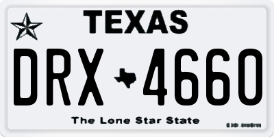 TX license plate DRX4660