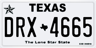 TX license plate DRX4665