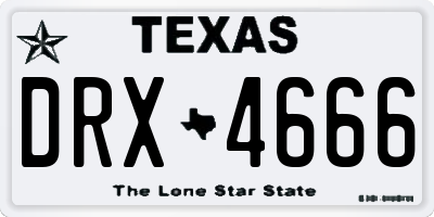 TX license plate DRX4666