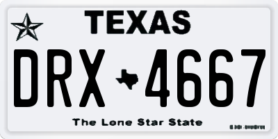 TX license plate DRX4667