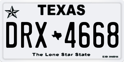 TX license plate DRX4668